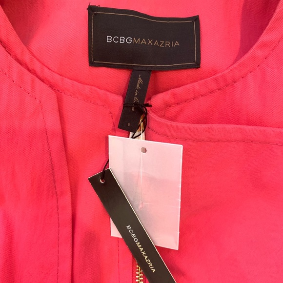 BCBG MAXAZRIA Pink Trench Coat Sz S - Picture 3 of 8